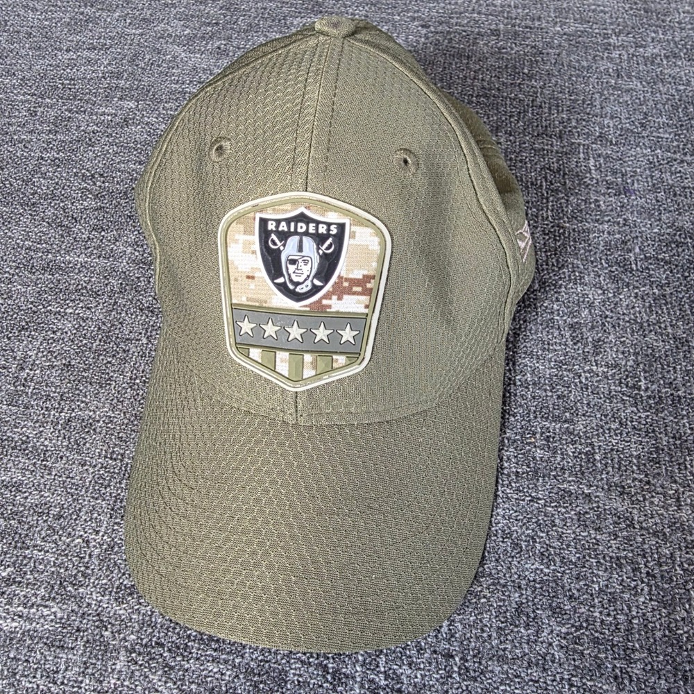 Oakland Raiders New Era 9TWENTY 2019 Salute to Service Olive Adjustable Hat NFL
